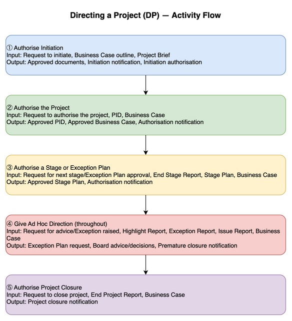 Directing a Project (DP) activity flow